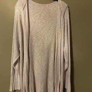 Marled Pink and White Sweater